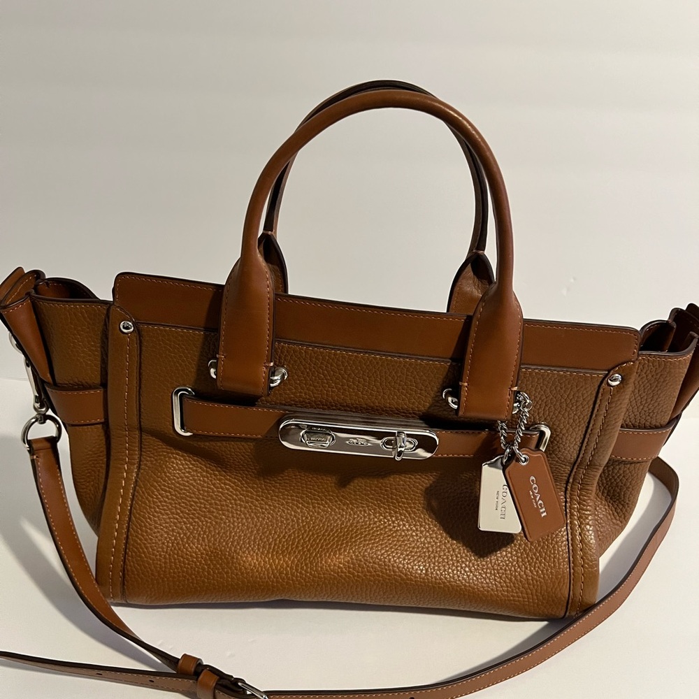 COACH Swagger 27 Leather Satchel/Crossbody Bag